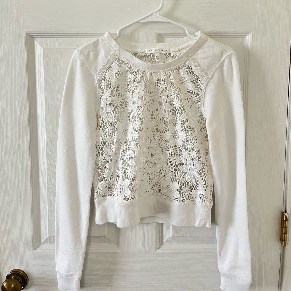 Victoria Secret White Lace Sweater